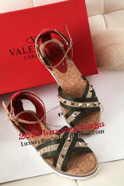 Valentino Leather Flat VT331YZM Black&Red&Brown