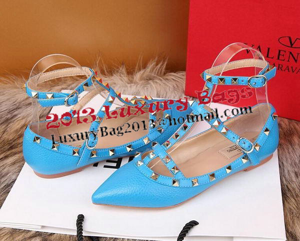 Valentino Litchi Leather Rivet Sandal VT221YZM Royal