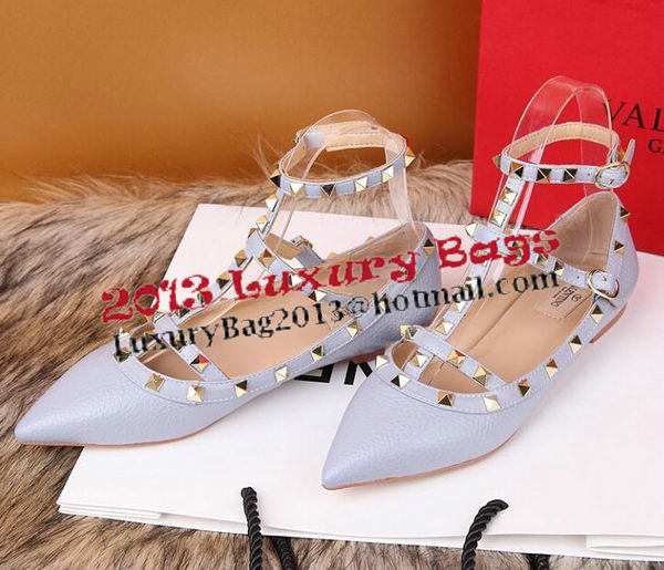 Valentino Litchi Leather Rivet Sandal VT221YZM SkyBlue