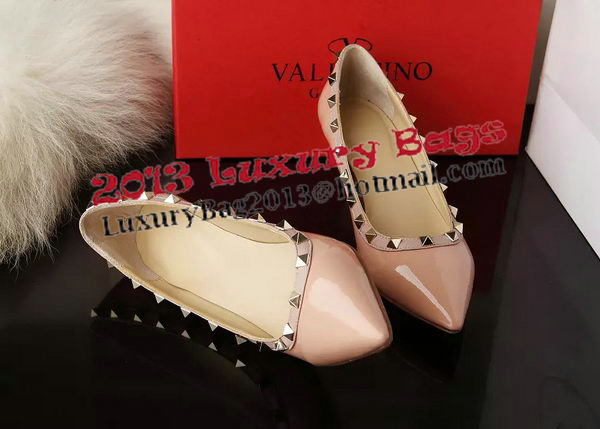 Valentino Patent Leather Rivet 65mm Pump VT280YZM Apricot