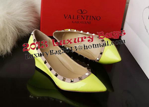 Valentino Patent Leather Rivet 65mm Pump VT280YZM Yellow