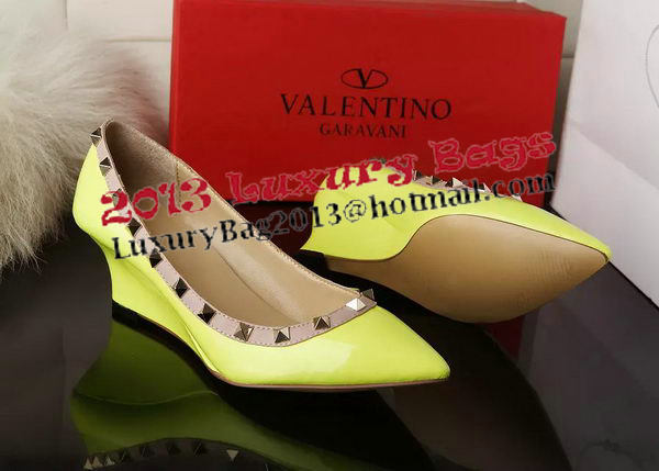 Valentino Patent Leather Rivet 65mm Pump VT280YZM Yellow