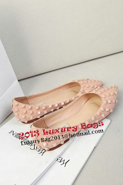 Valentino Patent Leather Rivet Flat VT289YZM Apricot