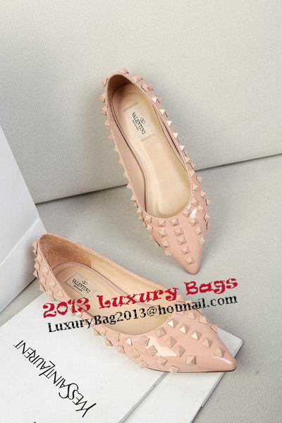 Valentino Patent Leather Rivet Flat VT289YZM Apricot