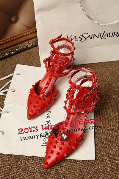 Valentino Sheepskin Leather Rivet 65mm Sandal VT311YZM Red