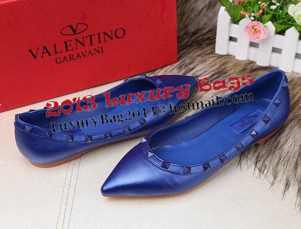 Valentino Sheepskin Leather Rivet Flat VT208YZM Blue