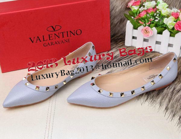 Valentino Sheepskin Leather Rivet Flat VT213YZM SkyBlue