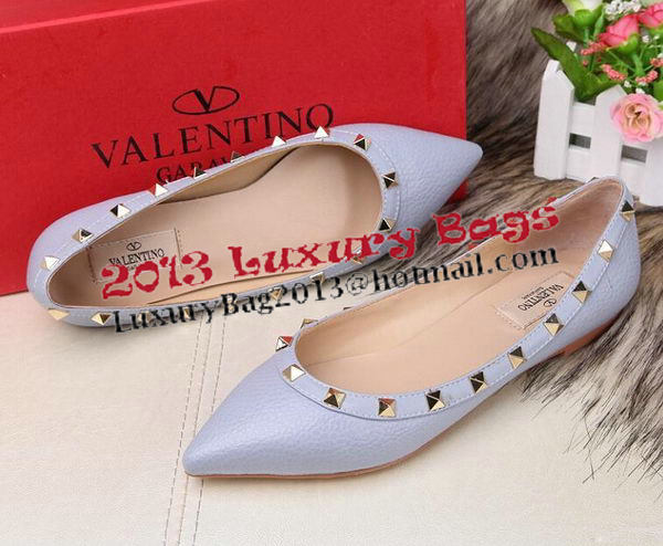 Valentino Sheepskin Leather Rivet Flat VT213YZM SkyBlue