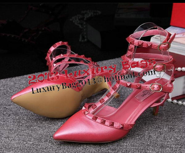 Valentino Smooth Leather Rivet 65mm Sandal VT253YZM Rosy