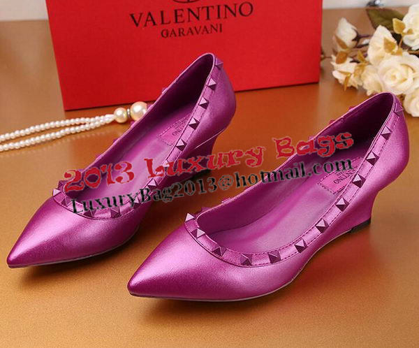 Valentino Smooth Leather Rivet Pump VT233YZM Purple