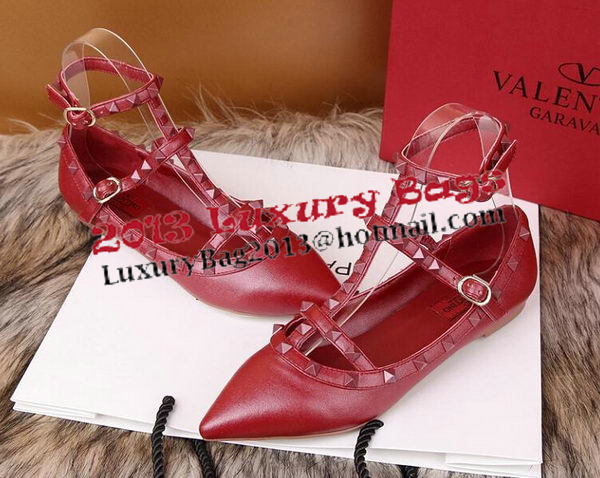 Valentino Smooth Leather Rivet Sandal VT228YZM Red