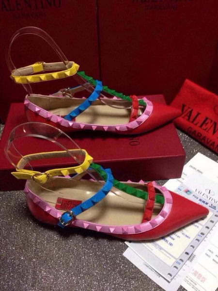 Valentino Multicolour Leather Flat VT365AML Red