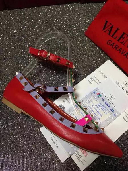 Valentino Sheepskin Leather Flat VT385JX Red