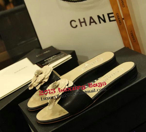 Chanel Espadrilles Slippers CH1064 Black&Apricot