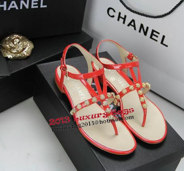 Chanel Patent Leather Sandals CH1060 Orange