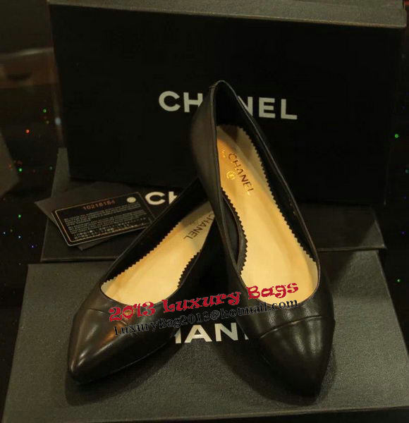 Chanel Sheepskin Leather Ballerina Flat CH1075 Black