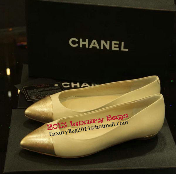 Chanel Sheepskin Leather Ballerina Flat CH1076 White