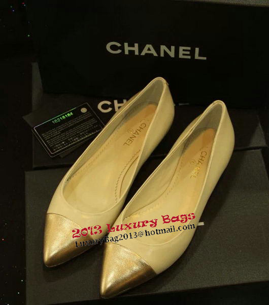 Chanel Sheepskin Leather Ballerina Flat CH1076 White