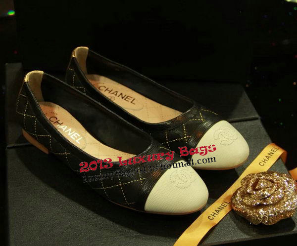 Chanel Sheepskin Leather Ballerina Flat CH1077 Black