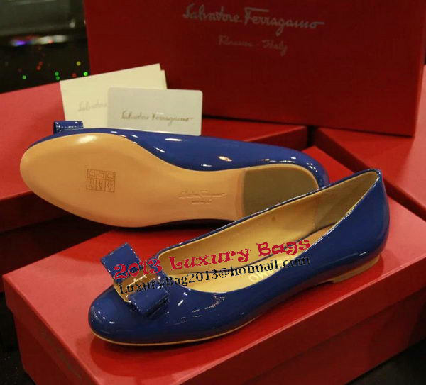 Ferragamo Patent Leather Ballerina FL0511 Blue