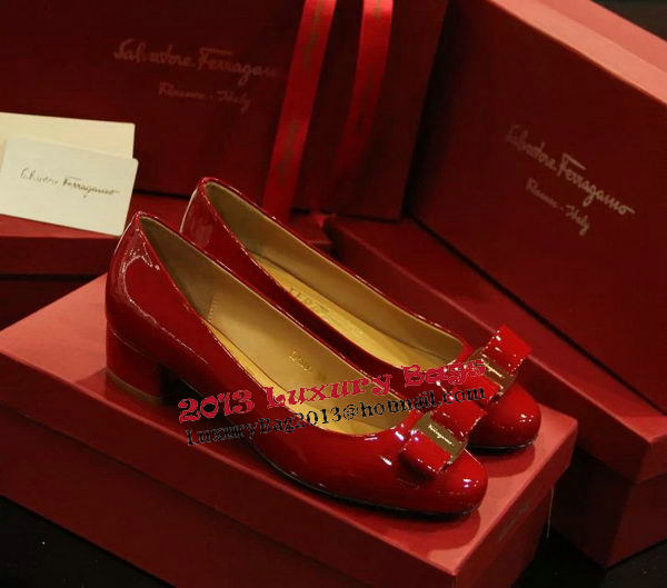 Ferragamo Patent Leather Pump FL0501 Red