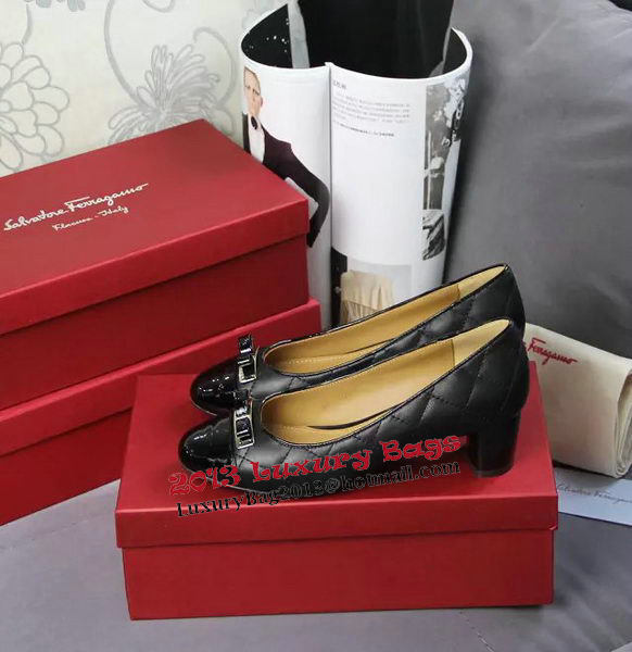 Ferragamo Sheepskin Leather Pump FL0527 Black