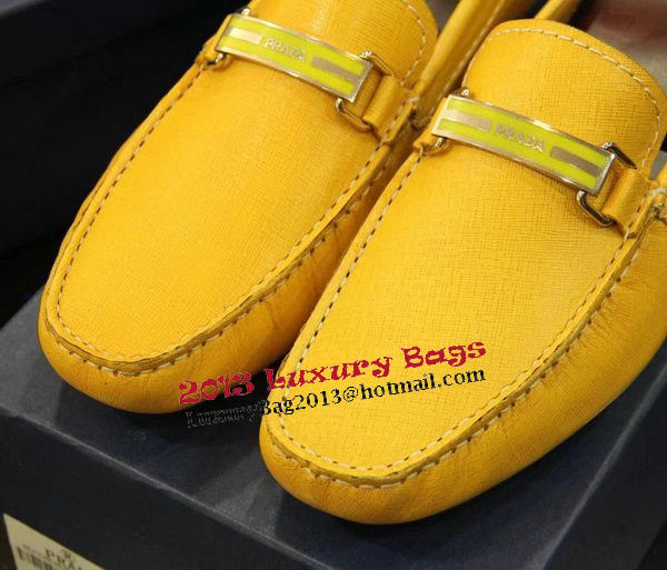 Prada Casual Shoes Calfskin Leather PD368CK Yellow