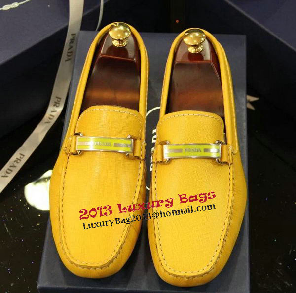 Prada Casual Shoes Calfskin Leather PD368CK Yellow