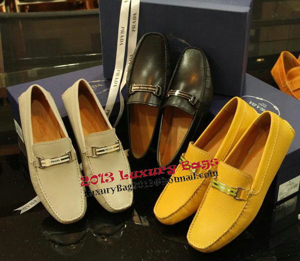 Prada Casual Shoes Calfskin Leather PD368CK Yellow