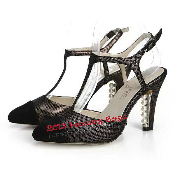 Chanel Sandals Pump Calfskin CH1088 Black