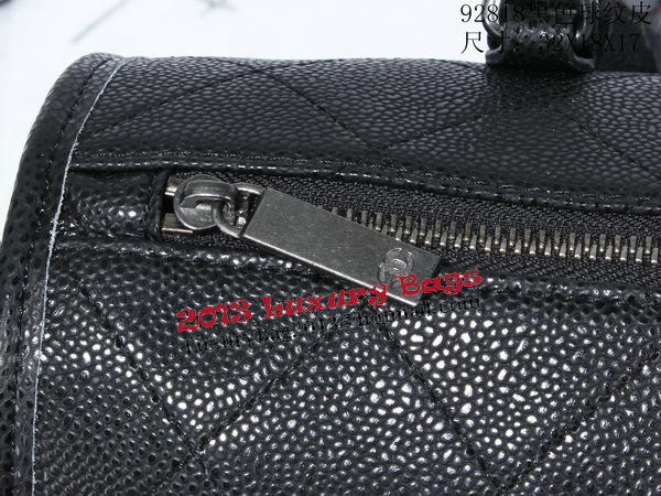 Chanel Bowling Handbags Cannage Patterns Leather A92818 Black