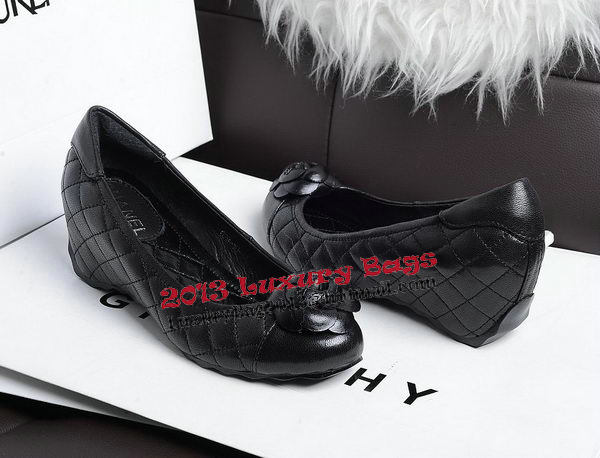 Chanel Ballerina Flat Sheepskin Leather CH1202 Black