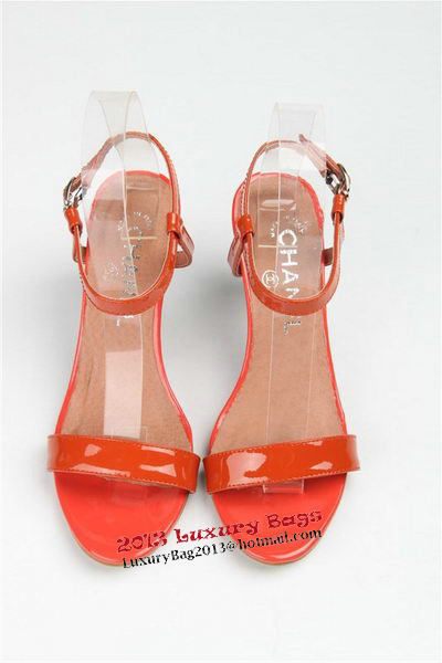 Chanel Sandal Patent Leather CH1207YF Orange