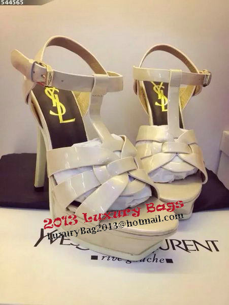 Yves Saint Laurent 130mm Pump Sandals Patent YSL265LWR Apricot