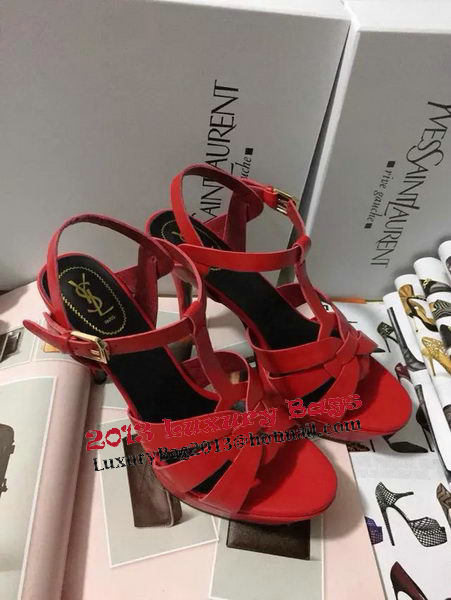 Yves Saint Laurent 130mm Pump Sandals Sheepskin YSL256LWR Red