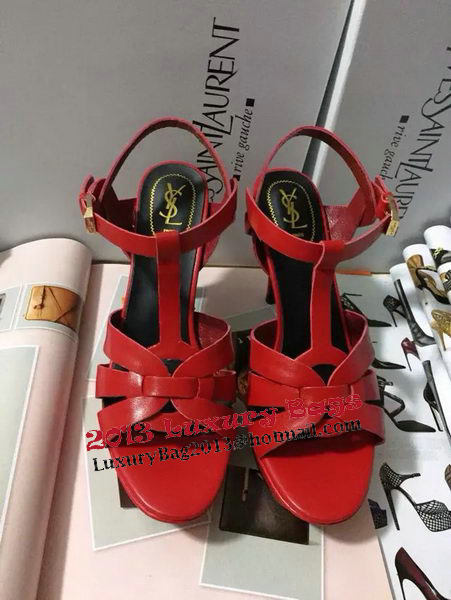 Yves Saint Laurent 130mm Pump Sandals Sheepskin YSL256LWR Red