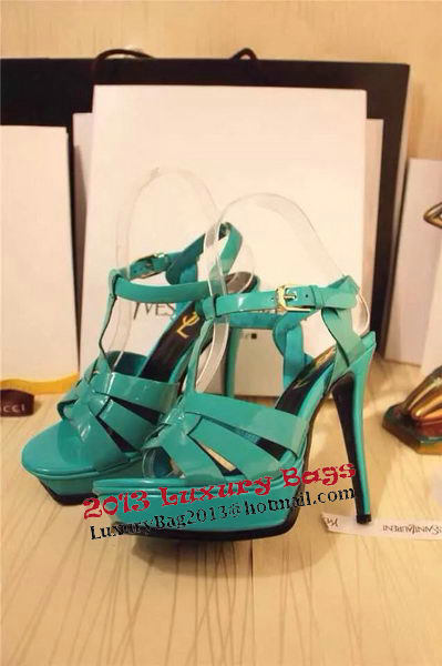 Yves Saint Laurent 130mm Pump Sandals Sheepskin YSL264LWR Green