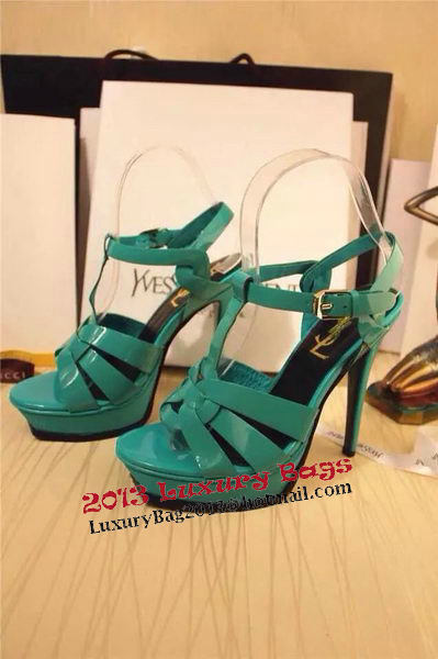 Yves Saint Laurent 130mm Pump Sandals Sheepskin YSL264LWR Green