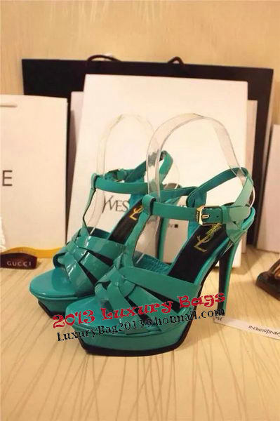 Yves Saint Laurent 130mm Pump Sandals Sheepskin YSL264LWR Green