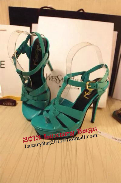 Yves Saint Laurent 130mm Pump Sandals Sheepskin YSL264LWR Green