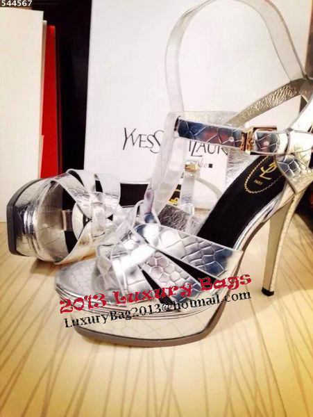 Yves Saint Laurent 130mm Pump Sandals YSL249LWR Silver