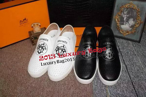 Hermes Casual Shoes Leather HO0497 Black