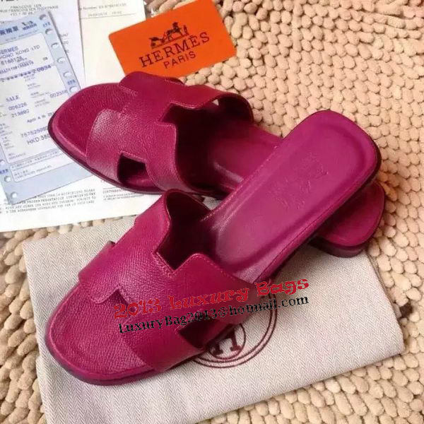 Hermes Slipper Calfskin Leather HO0476 Rose