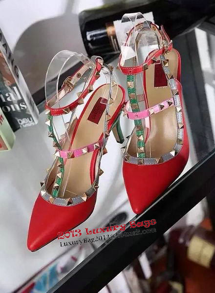 Valentino Calfskin Leather Pump VT486 Red