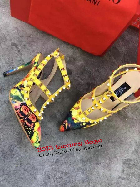 Valentino Calfskin Leather Pump VT511 Yellow