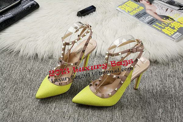 Valentino Lizard Leather Pump VT478 Lemon