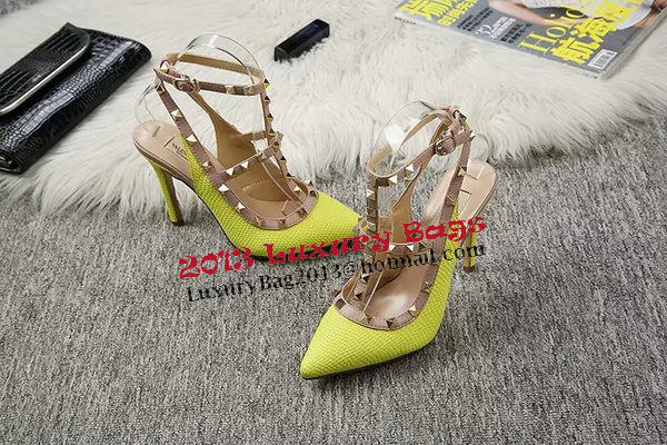 Valentino Lizard Leather Pump VT478 Lemon