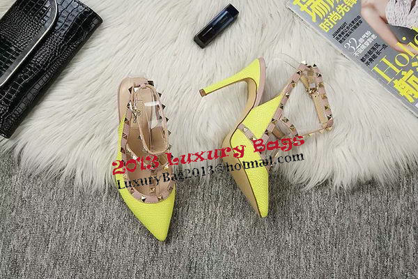 Valentino Lizard Leather Pump VT478 Lemon