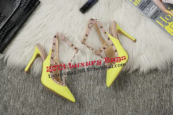 Valentino Lizard Leather Pump VT478 Lemon