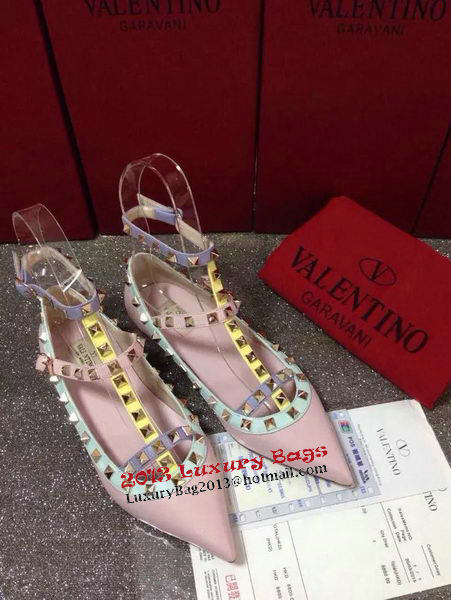 Valentino Point-Toe Flat Sheepskin Leather VT425 Pink